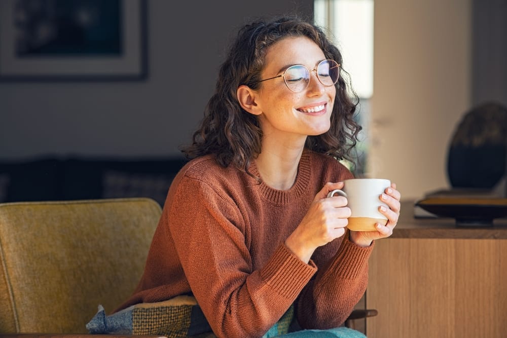 woman having a coffee